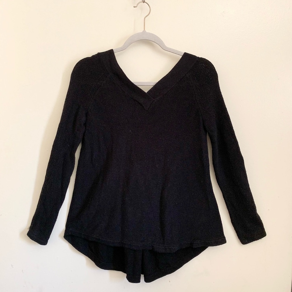 Knitted & Knotted Madewell Black V-neck Long Sleeves Sweater Small
